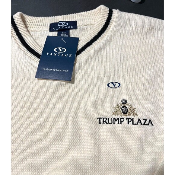 TRUMP PLAZA Vintage 90s Sweater DONALD TRUMP MAGA Size XL New With Tags RARE! - Picture 8 of 12